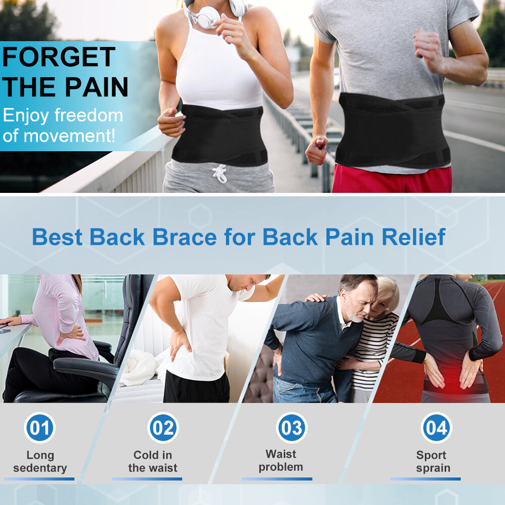 Lower Back Support Brace Lumbar Waist Belt Scoliosis Work Sciatica Pain Relief