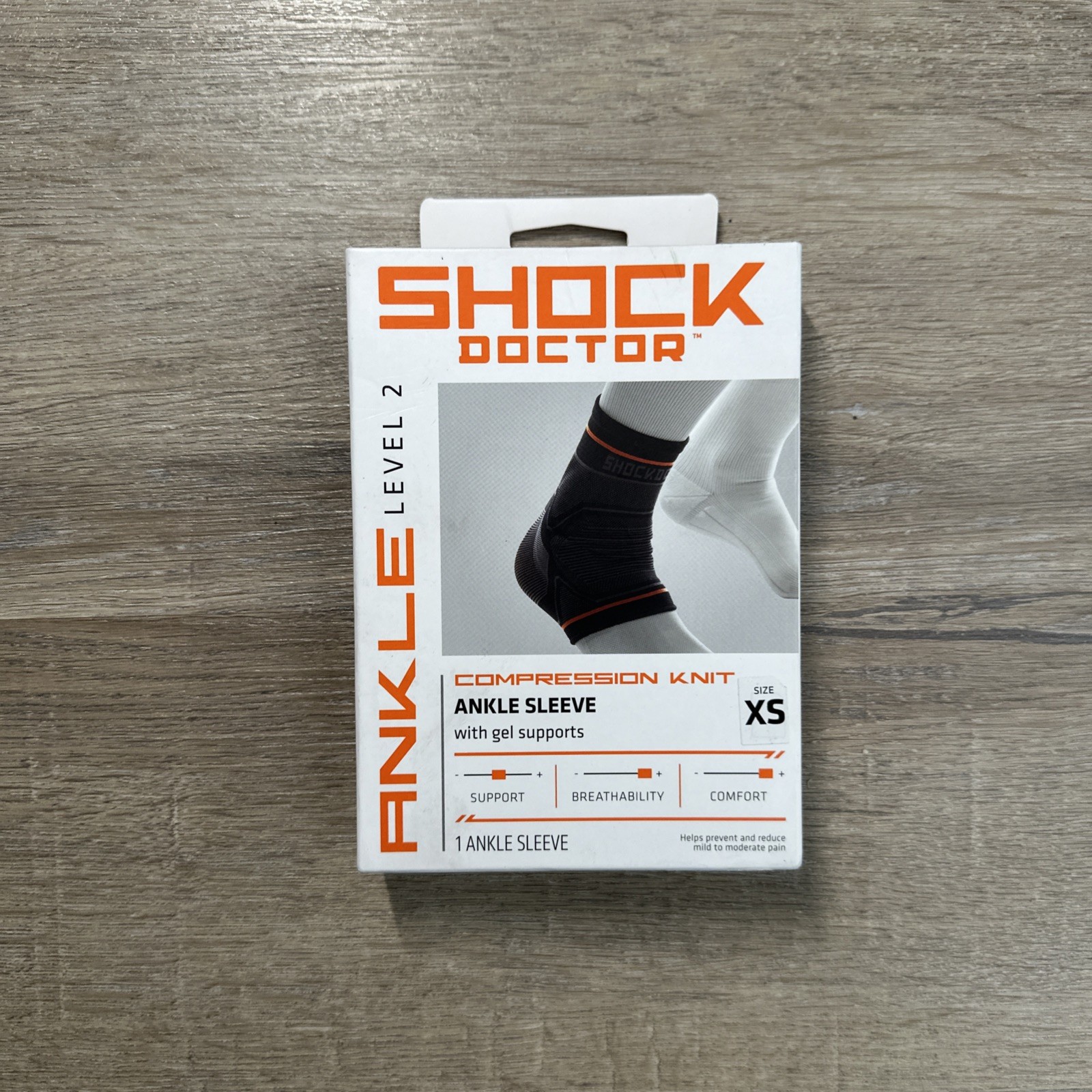 Shock Doctor Ankle Level 2 Compression Knit Ankle Sleeve/Brace/ Wrap Size L #97