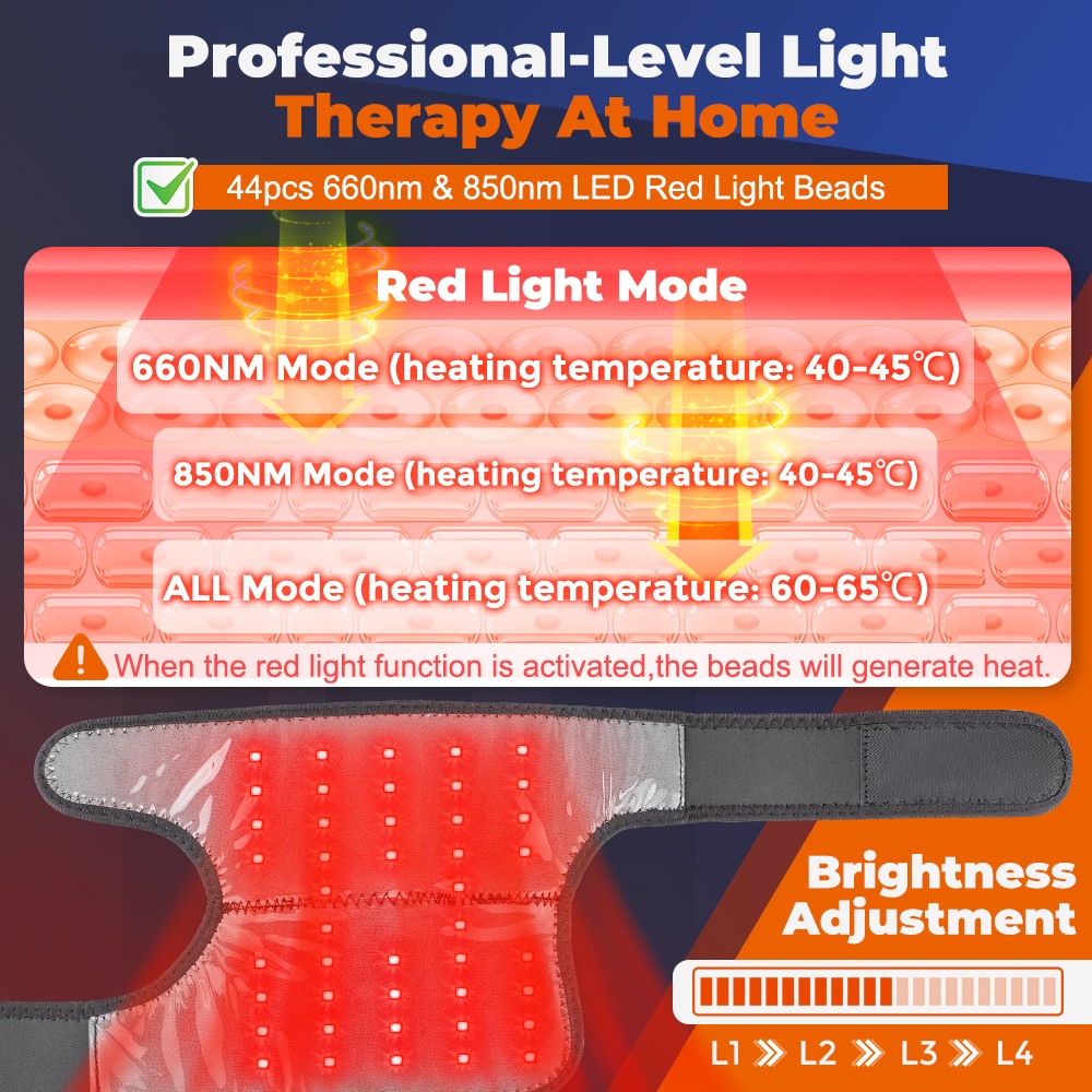 Rechargeable Red Light Knee Brace – LED Therapy Pad For Knee/Shoulder/Elbow Wrap