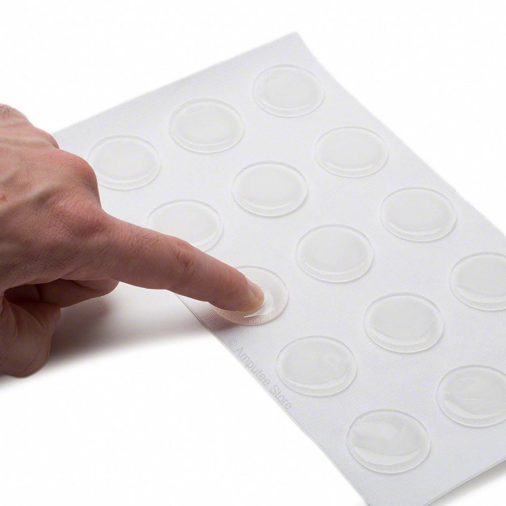 SILIPOS PRESSURE SENSITIVE GEL DOTS, 15 DOTS, 1/8 IN (3MM) THICK, SELF-ADHESIVE