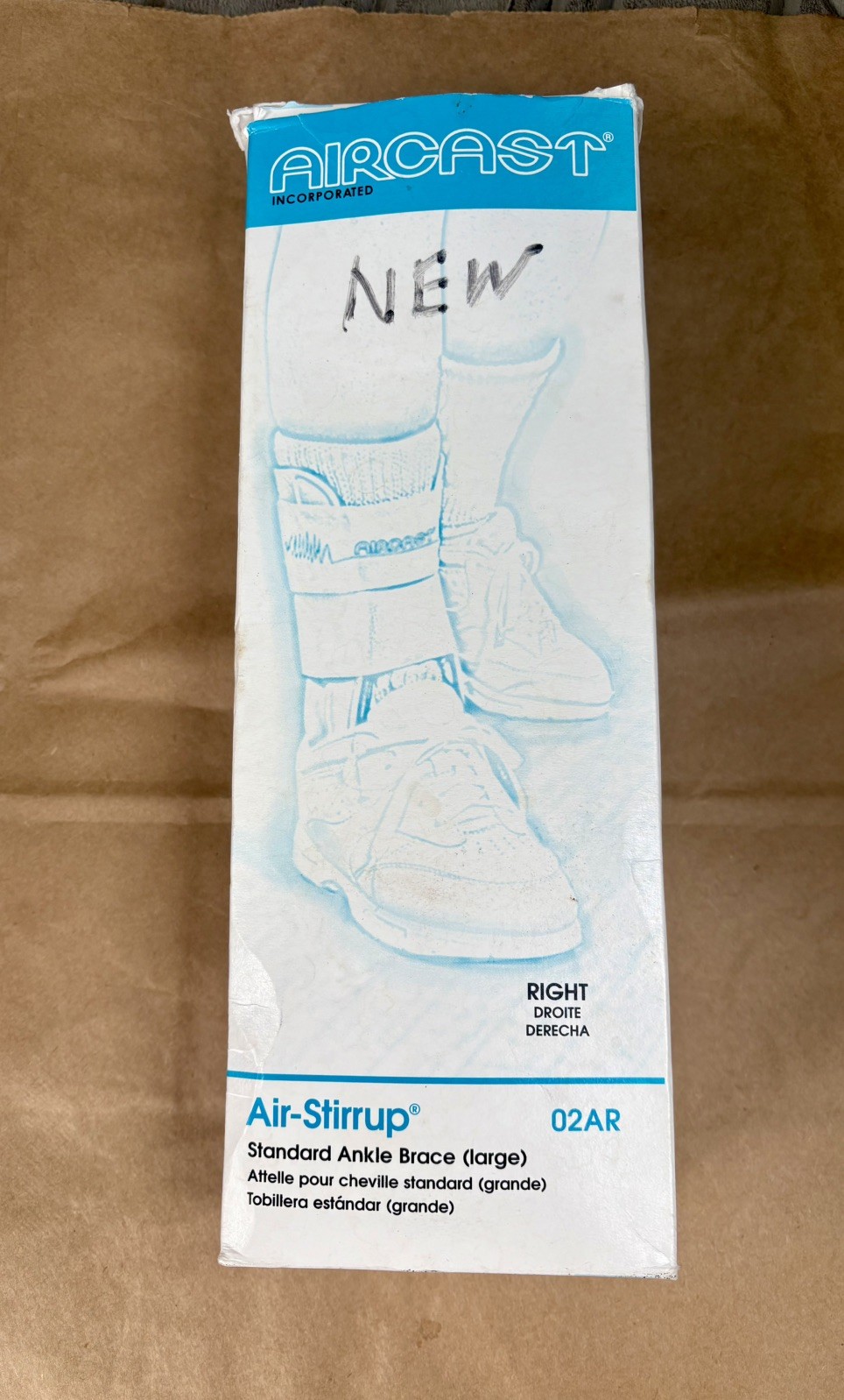 Aircast Air-Stirrup Ankle Support Brace, Right Foot- Large 02AR/NOS