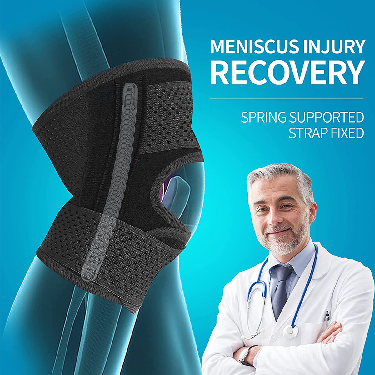 Knee Brace Compression Sleeve Joint Support Sports Patella Stabilizer Wrap 2 PCS