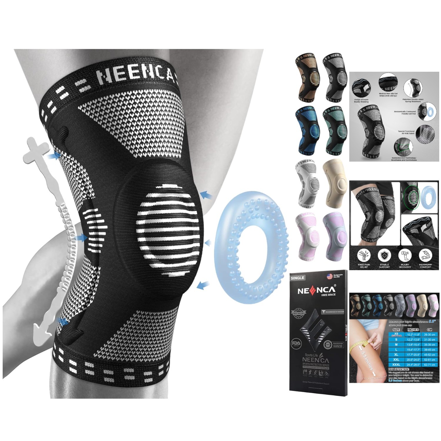 Lightweight Knee Brace with Doctor Recommended Support for Pain Relief – X-Large