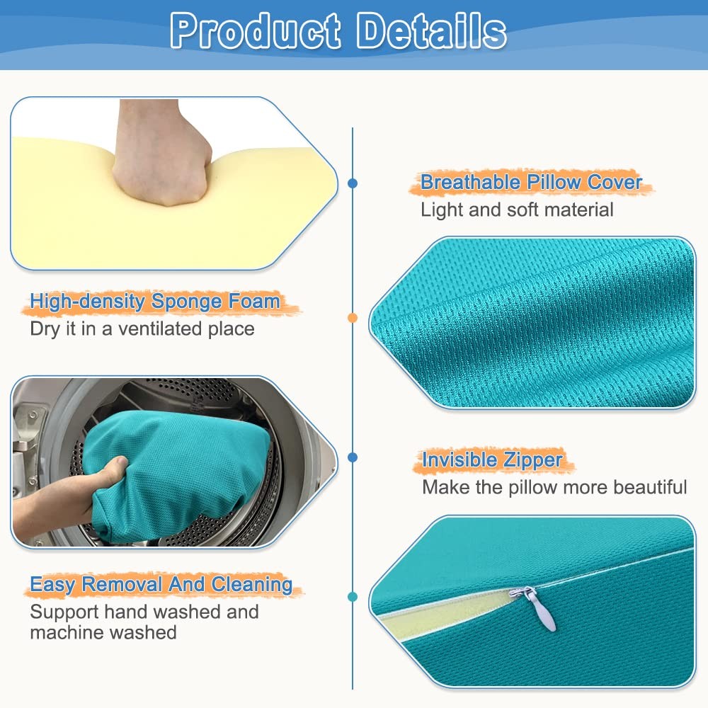 Bedsore Turning Wedge Pillow Side Sleeping Body 34.2 x 12 x 7 inches, Green