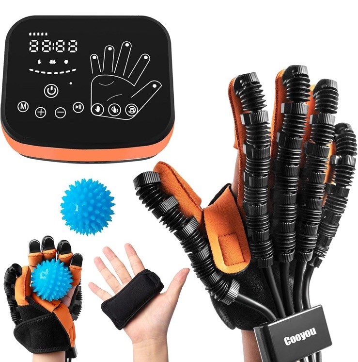 Rehabilitation Robot Glove Finger Stroke Hemiplegia Recovery Trainer Right Med.
