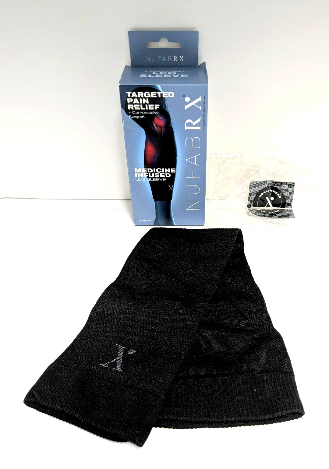 NUFABRX Medicine Infused Pain Relieving Knee/Leg Compression One Size Fits Most