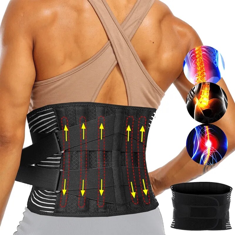 Men Women Waist Trainer Brace Lumbar Support Belt Lower Back Pain Relif Bands US