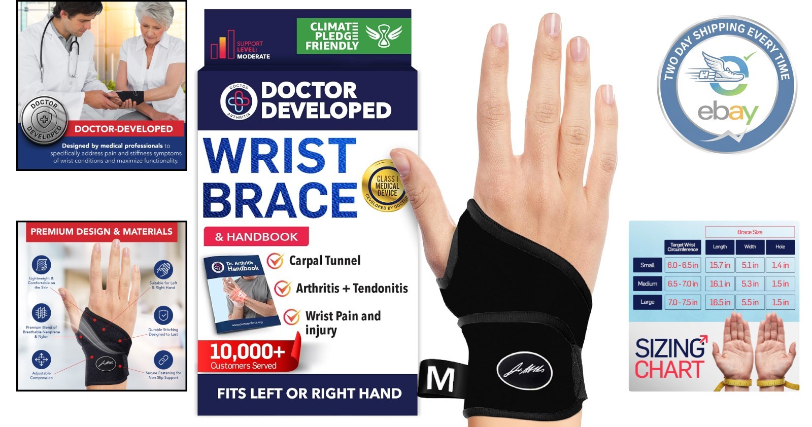 Doctor Developed Lightweight Wrist Brace – Carpal Tunnel & Tendonitis Support