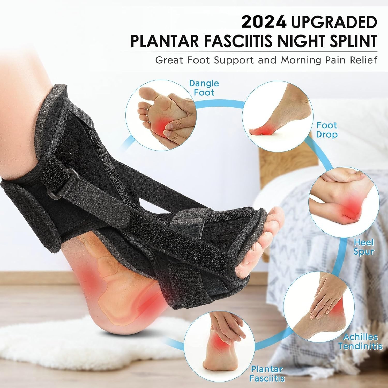 Essential Ankle Support Splint: Soft Foam & Flexible Design for Foot Pain Relief