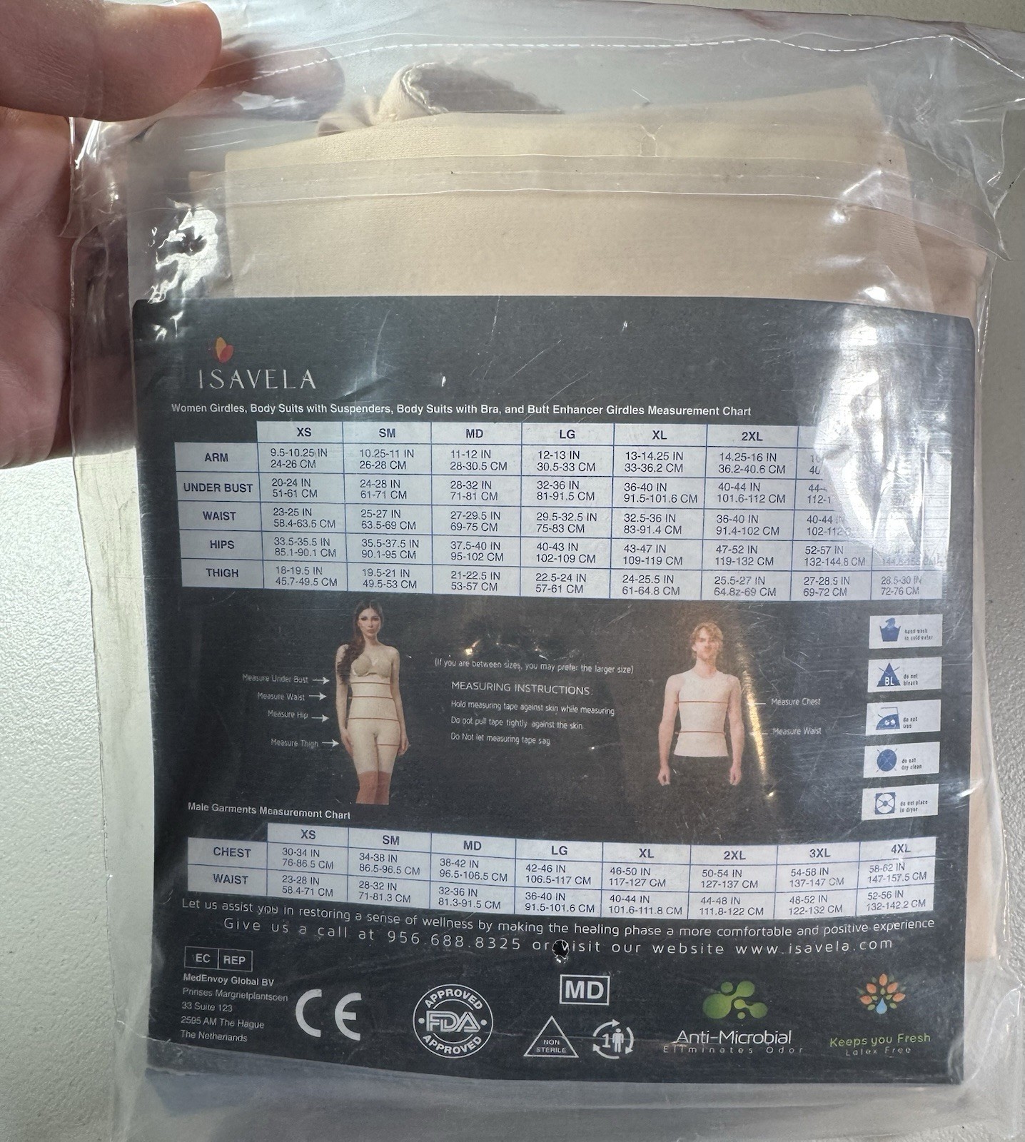 ISAVELA XL COMPREXXWEAR BS06-XL-BE Body Suit Suspenders Below Knee 2nd Stage