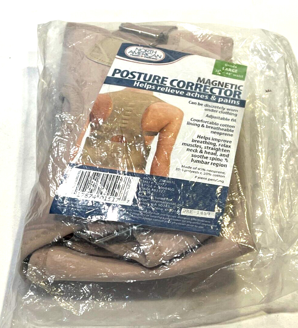 Dream Products Unisex Magnetic Posture Corrector Beige Large 38″ – 48″ NEW