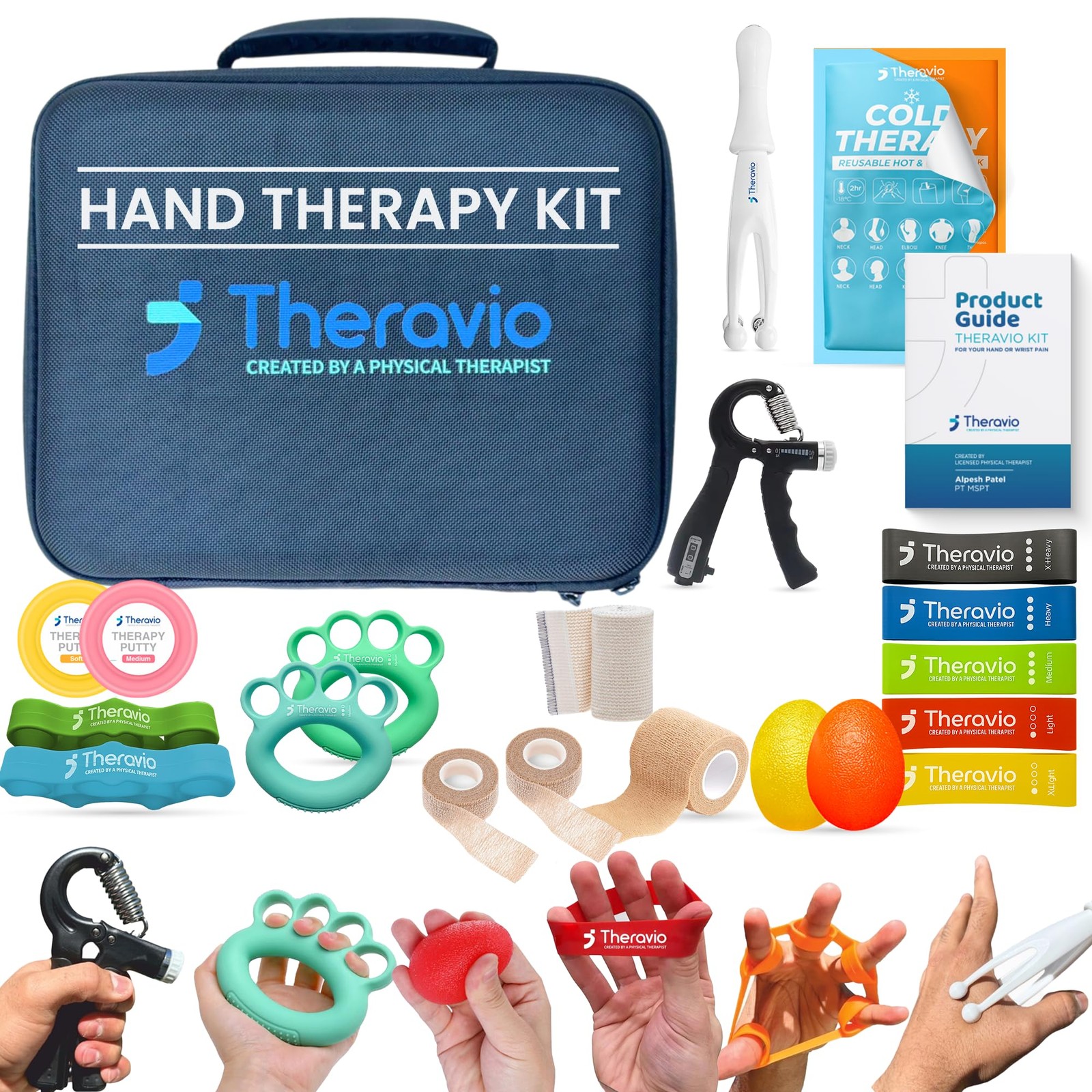Hand Therapy Equipment for Rehabilitation and Recovery – Hand Therapy Kit with G