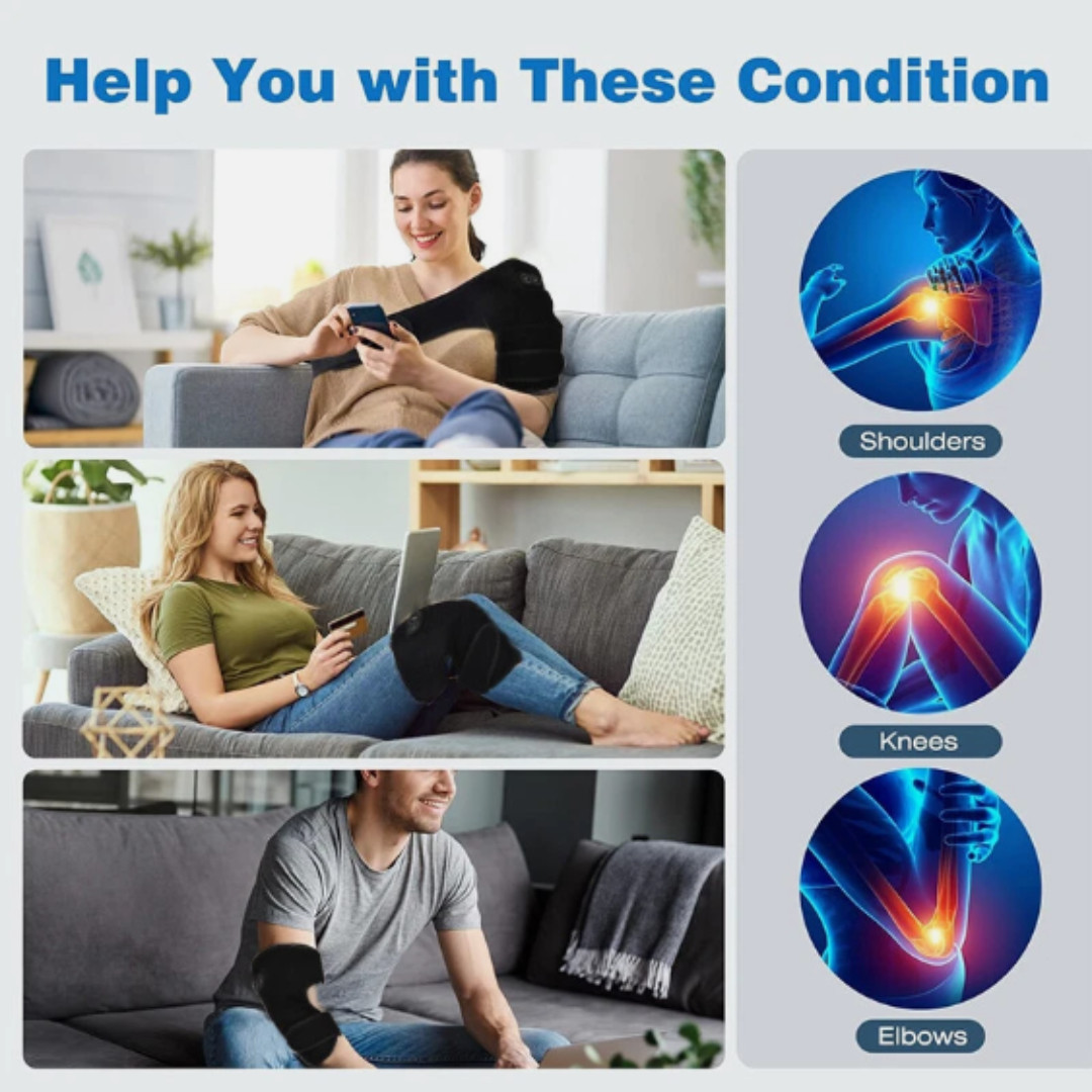 3 In 1 Electric Heated Shoulder Massager Brace with Vibration Joint Pain Relief