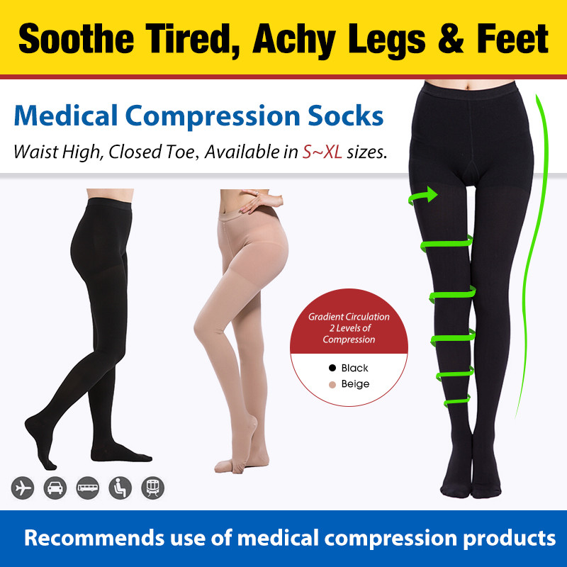 Compression Pantyhose 20-30 mmHg Stockings Women Swelling, Varicose Veins, Edema