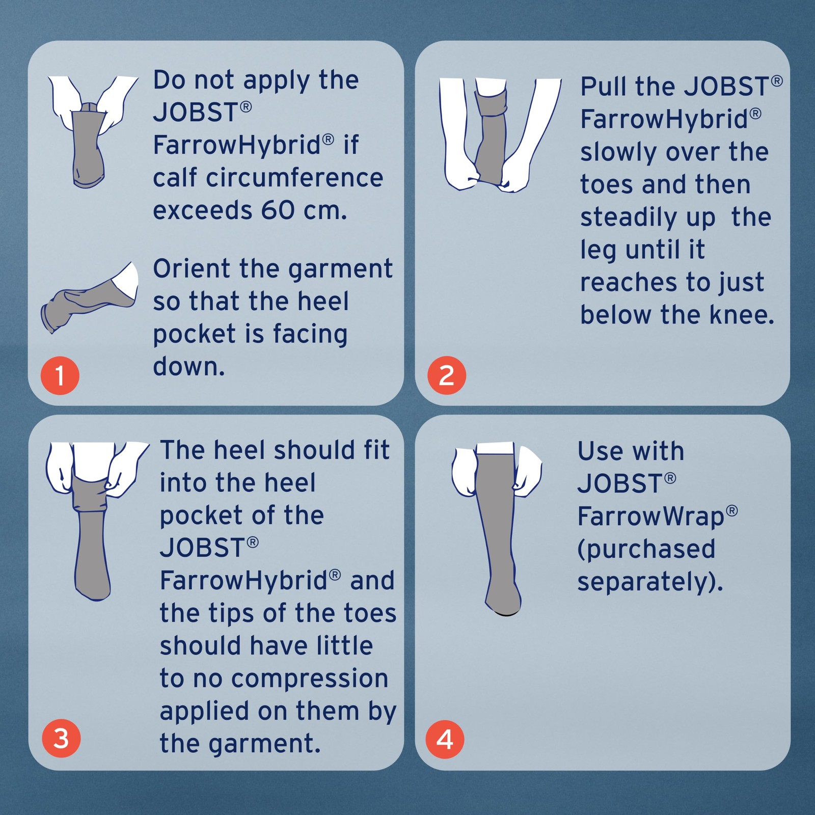JOBST FarrowHybrid ADI Compression Liner 20-30 mmHg Knee High