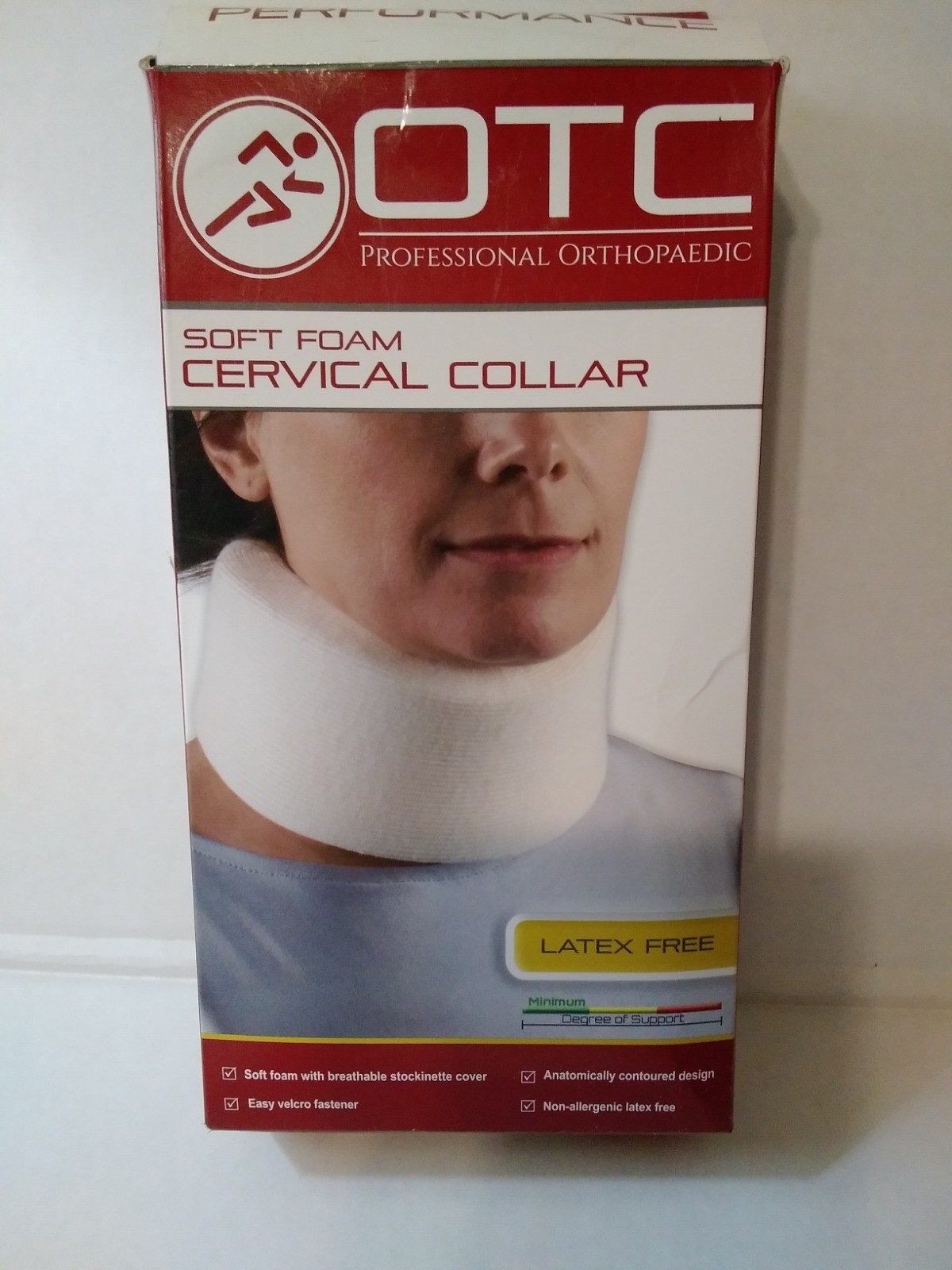 OTC Adjustable Cervical Collar 2394 Wide Universal Neck Support White Latex Free