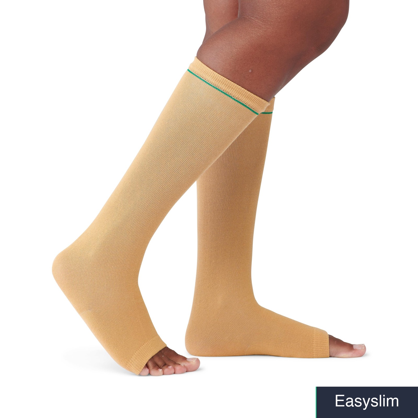 Protective Leg Sleeve Elastic Beige Green Stripe 15 inch Universal Fit