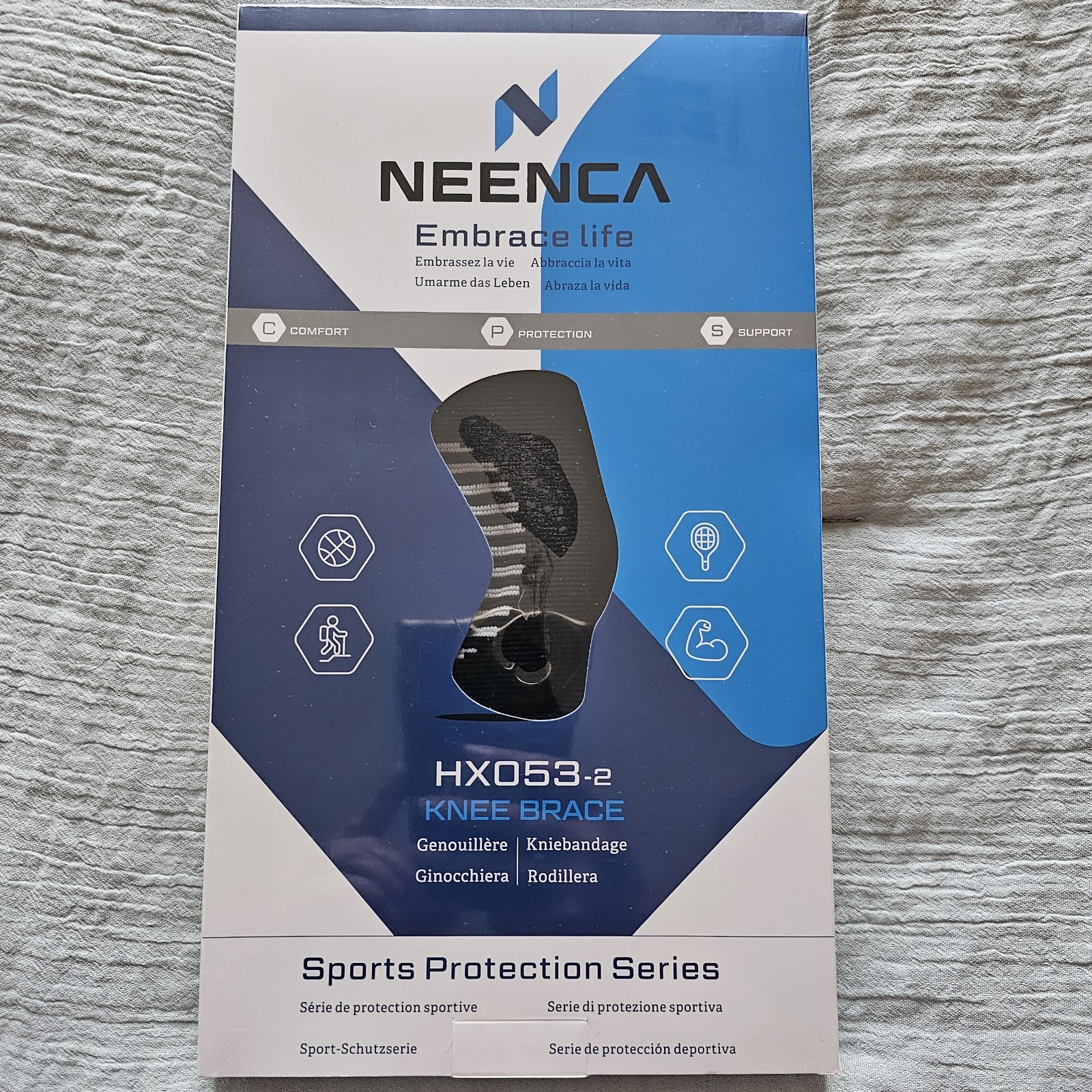 Neenca Knee brace HX053 -2, Sports Protections Series – Size Large – Black