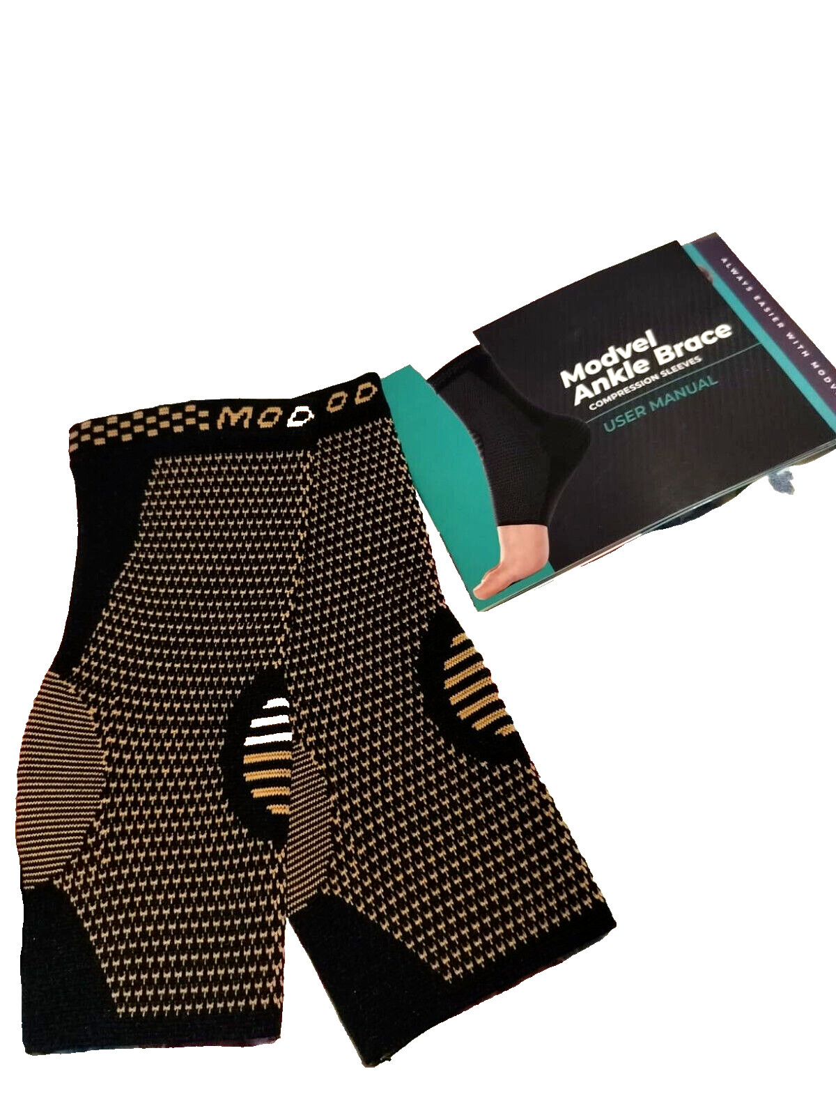 2 PCS Large Modvel Foot & Ankle Brace Socks Sprained Ankle Compression Sleeve