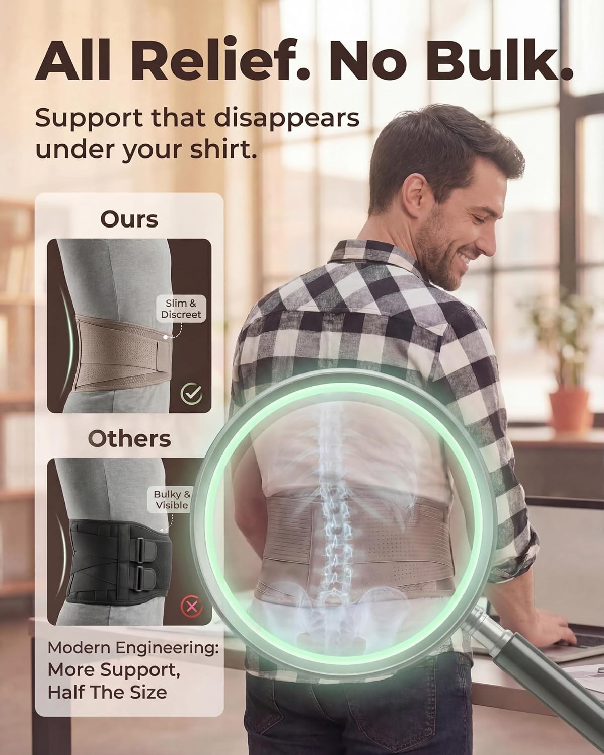Active Lifestyle Back Brace – Adjustable Pain Relief for Running & Weightlifting