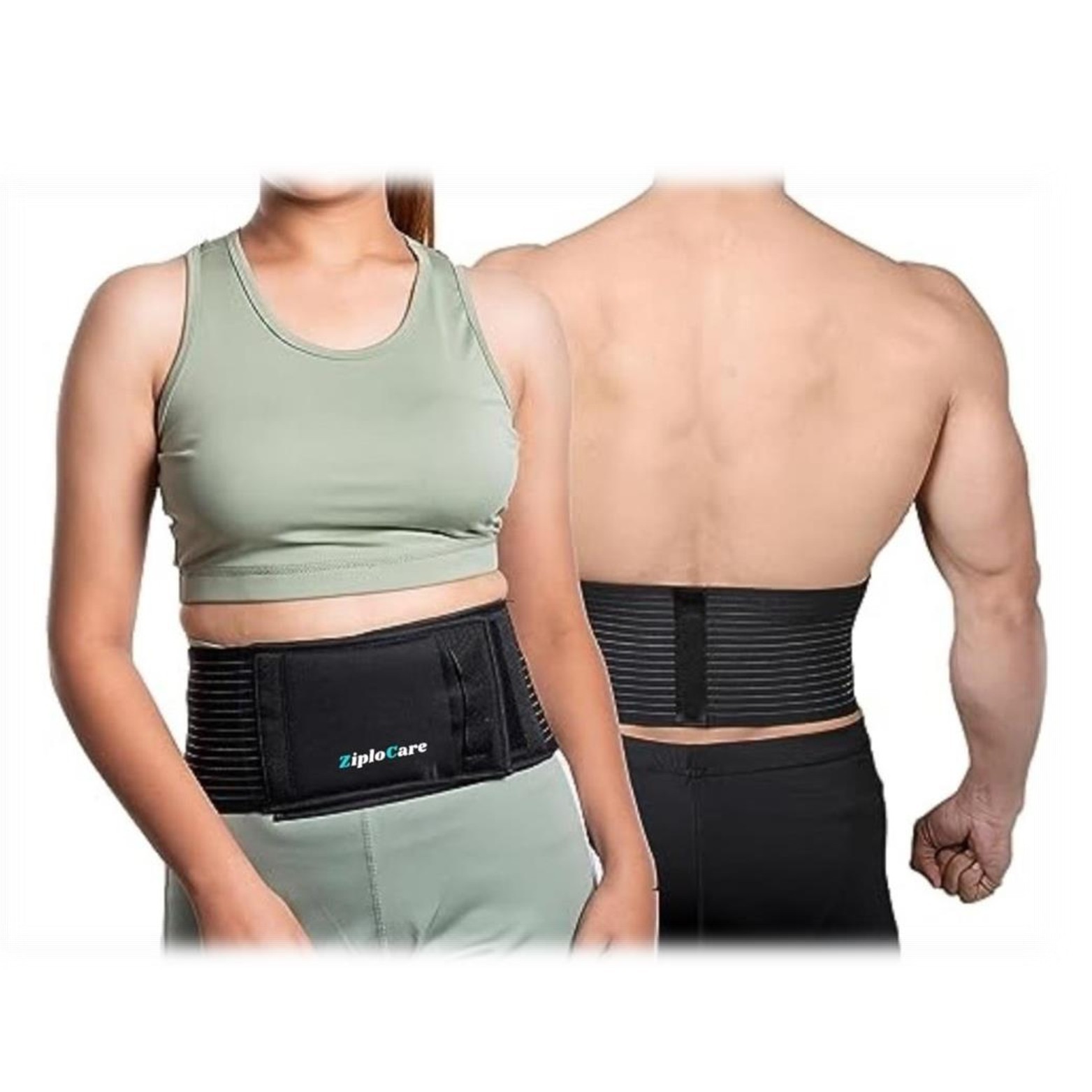 Umbilical Black Hernia Belt Pain relief Support Brace with 1 Removable Compressi