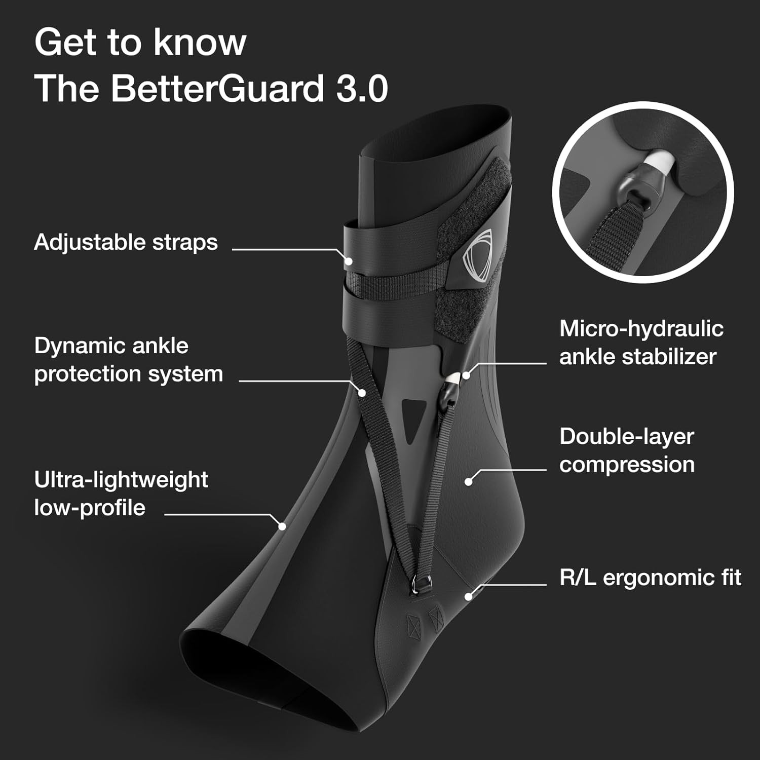 3.0 Ankle Brace, Ultra-Light Compression Support for Sprains & Injury Recover…