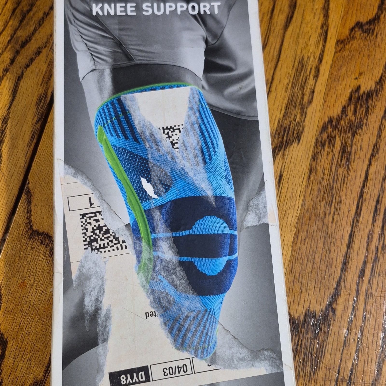 Breathable Knee Compression Sleeve XL Stabilization Blue/Black/Green