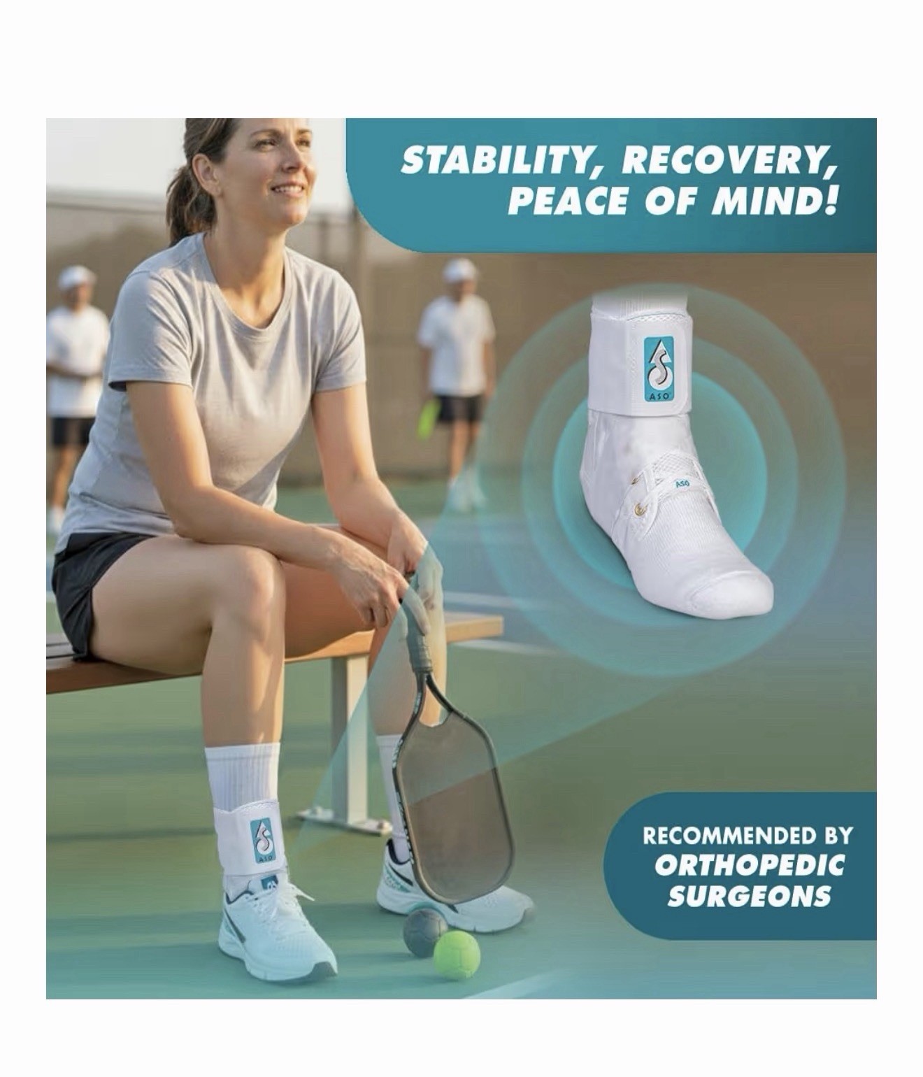 ASO Ankle Stabilizer (XX-Small, White) – Ankle Brace for Sprained Ankle and P…