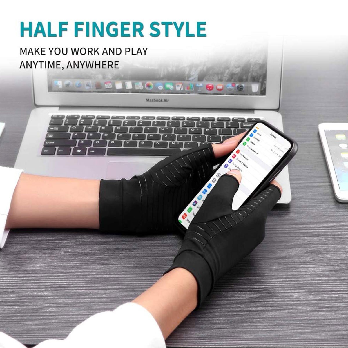 Support Gloves for Hand Pain, Compression Gloves for Women Men Work, Finger-free