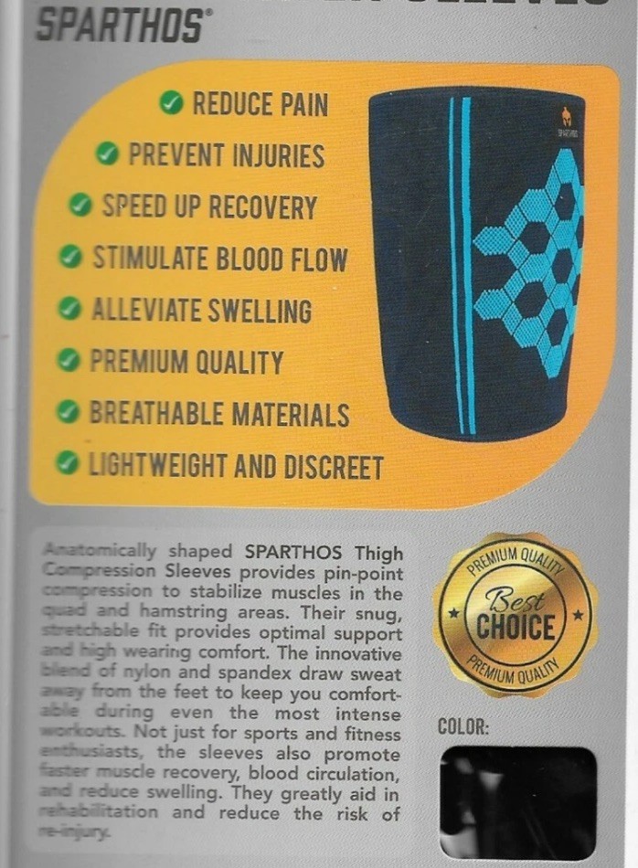 SPARTHOS~Thigh Compression Sleeves Quad and Hamstring Support NIP Size L CORAL