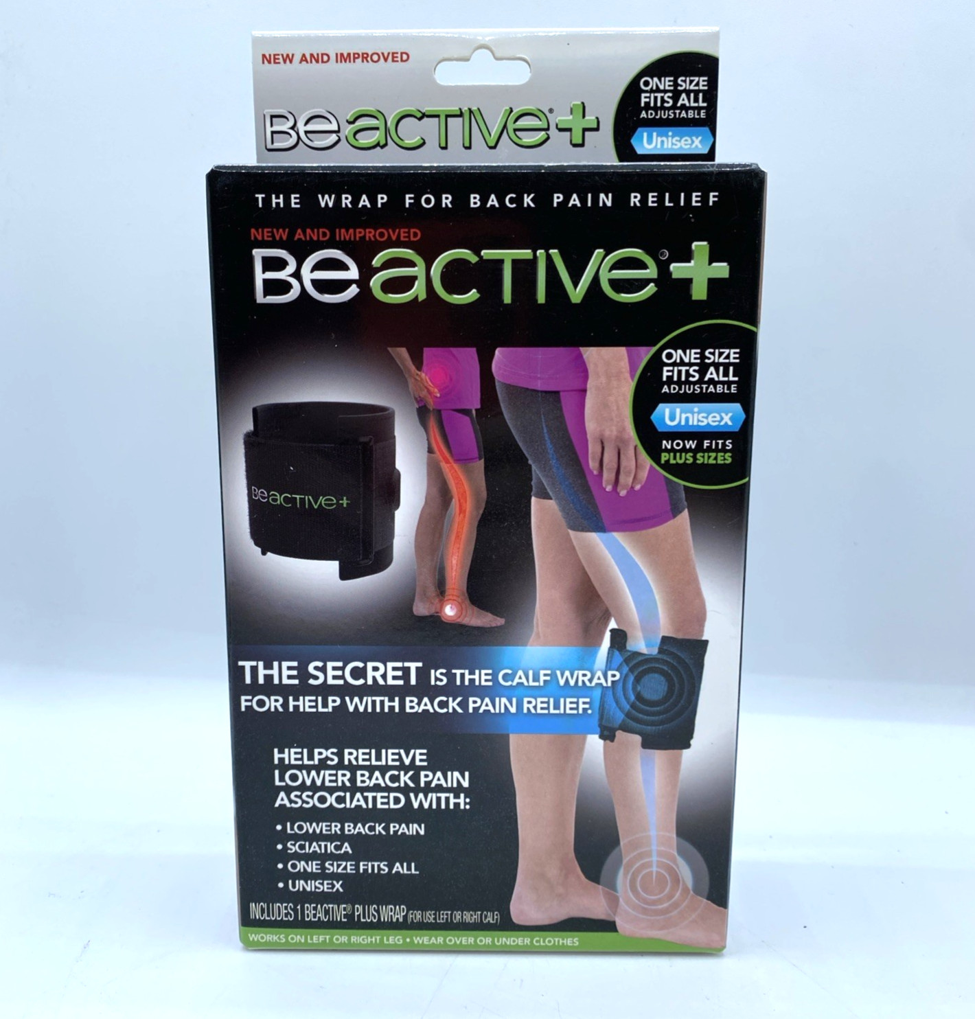 BeActive PLUS Instant Relief Acupressure Calf Brace for Sciatic Back Nerve Pain