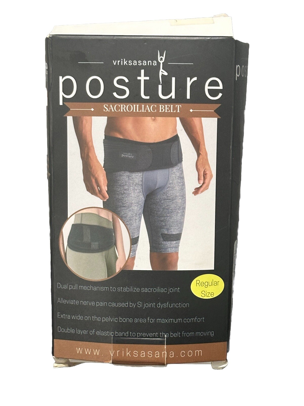 Vriksasana Posture Sacroiliac Belt Regular Size Dual Pull Mech. Open Box