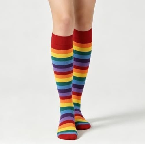 Knee High Socks for Women Men Multicolor