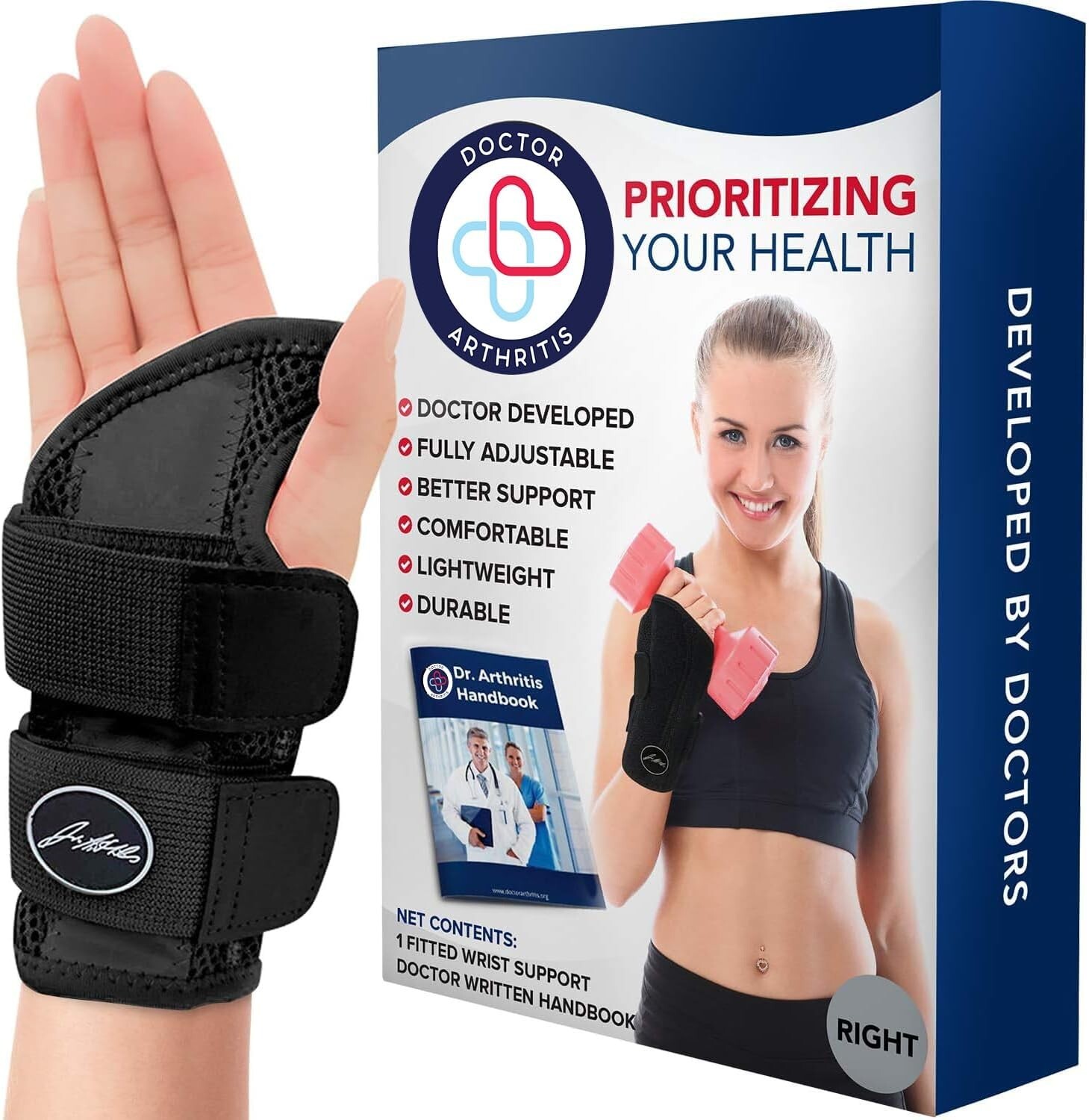 Doctor Develop Fitted Wrist Brace Splint ~ Carpal Tunnel Tendonitis ~ RIGHT HAND