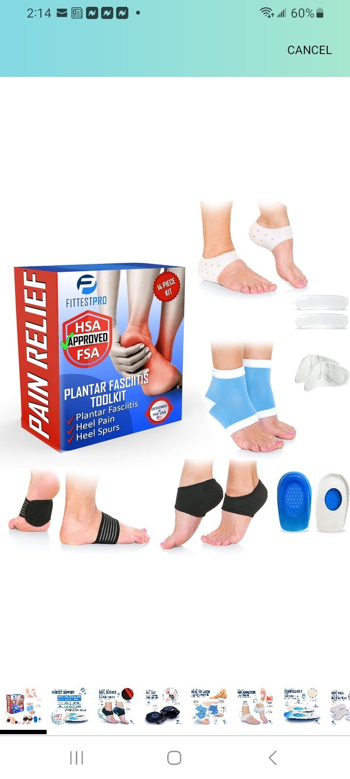 Fittest Pro Plantar Fasciitis Toolkit 14 Piece Complete Kit New
