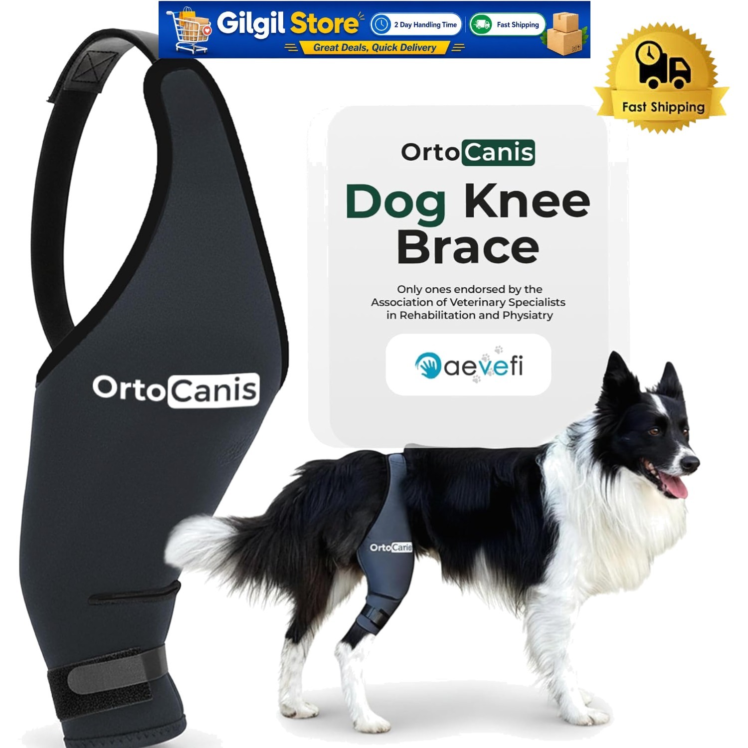 Orthopedic Dog Knee Brace for Hind Leg – Eases Discomfort & Enhances Mobility