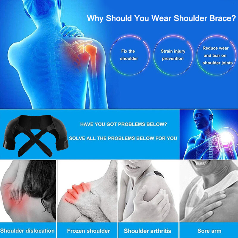 Shoulder Brace Support Torn Rotator Cuff AC Joint Compression Sleeve Pain Relief