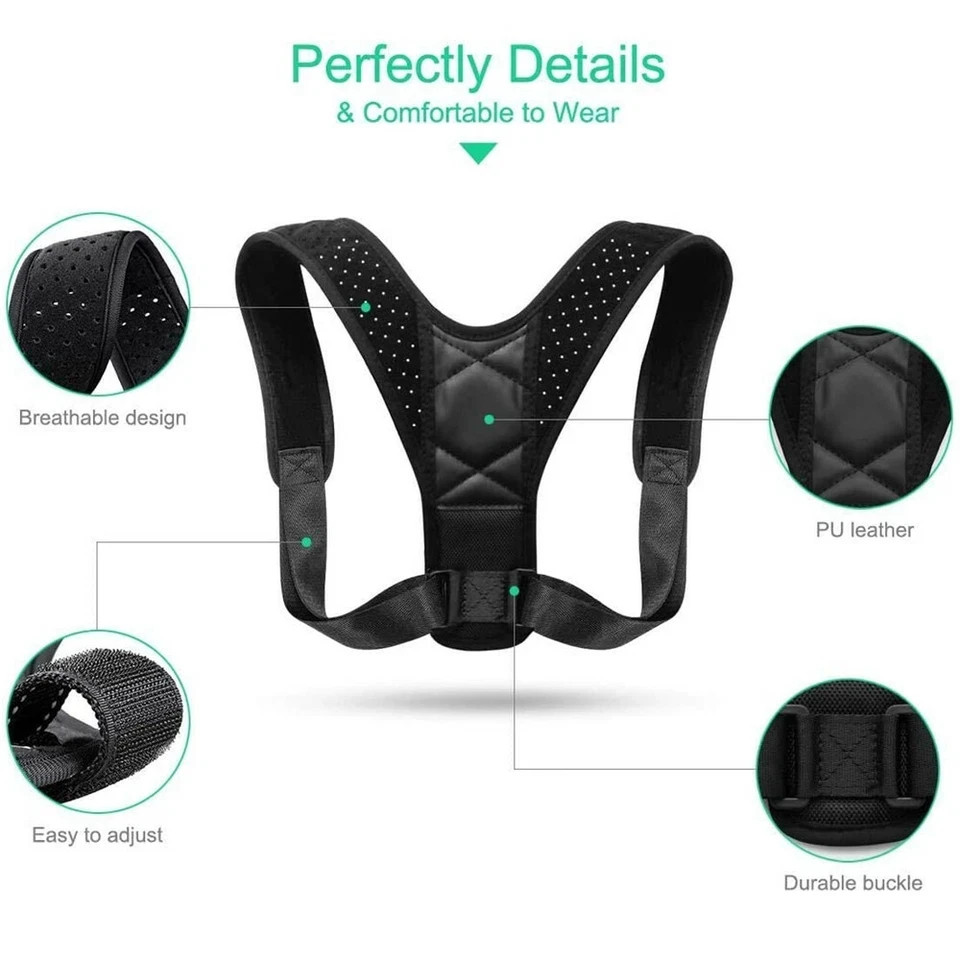 Posture Corrector men Support Back Shoulder Pro Brace Belt Adjustable women Kids