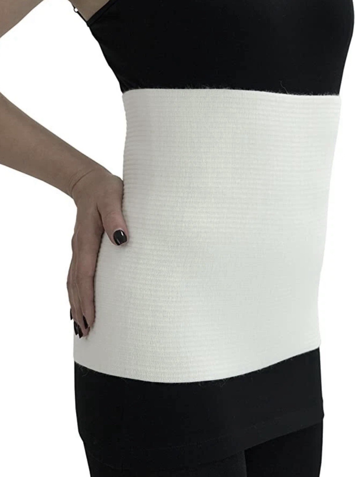 Set Of 2 ITA-MED Warning Support Binders TGR-201, 80% Wool, Size L Belts Ivory