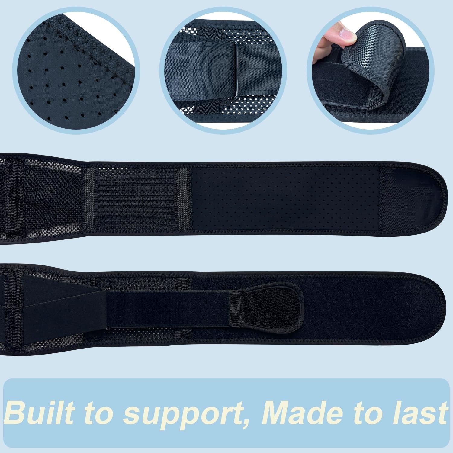Thin & Lightweight Back Brace for Lower Back Pain – Slim, Breathable Back Bra…