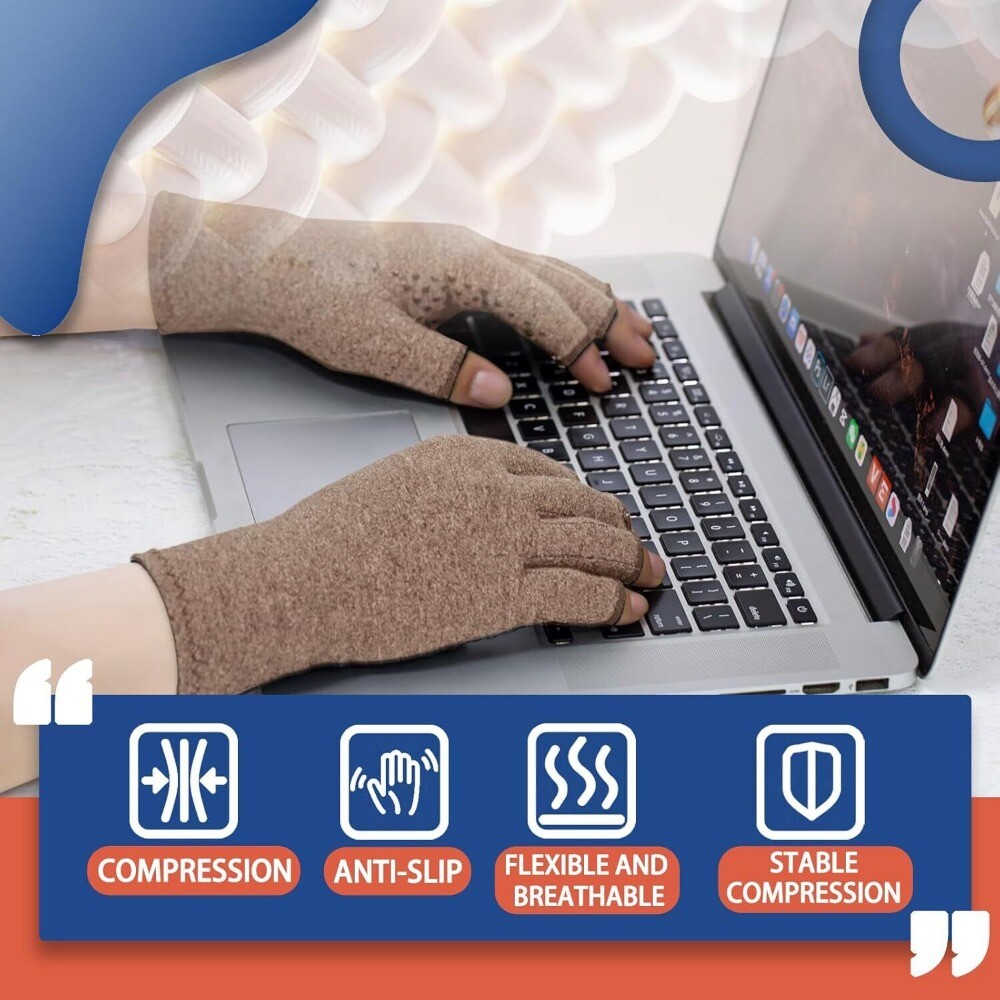 2Pair Unisex Compression Gloves for Hand Arthritis Rheumatoid Carpal Tunnel Pain