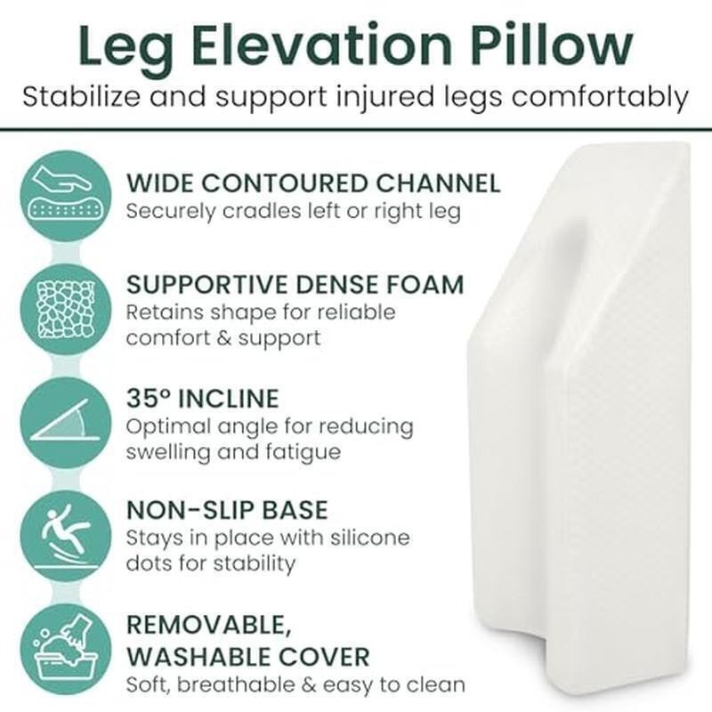 Leg Elevation Wedge Pillow Swelling Pain Relief Post Surgery Comfortable Support