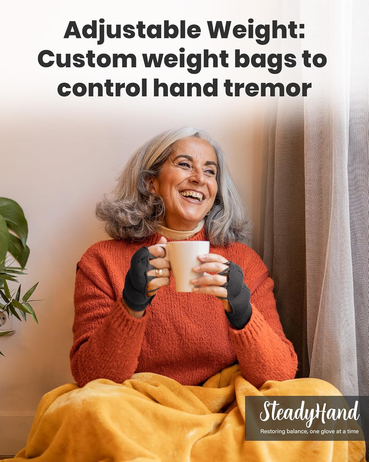 Weighted Hand Glove for Tremor Relief Adjustable Wrist Support for Parkinson’s