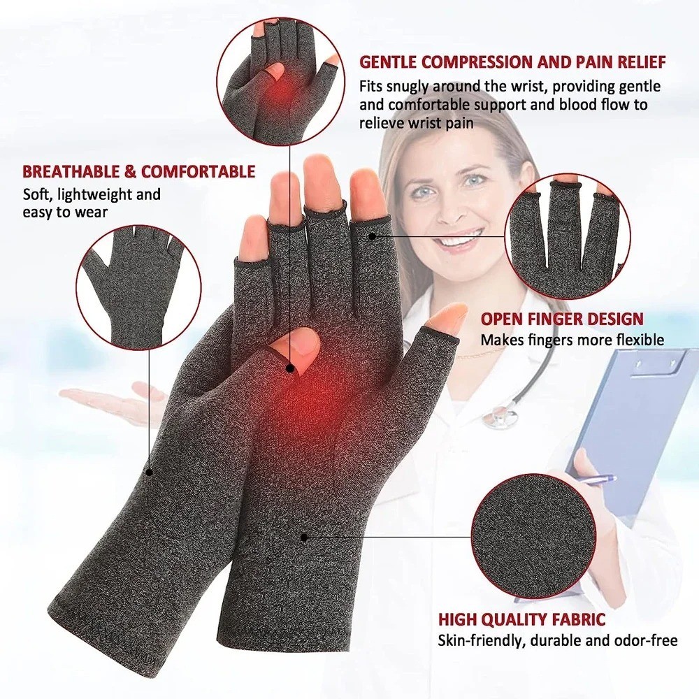 Medical Arthritis Gloves Compression Copper Pain Relief Hand Wrist Support Brace