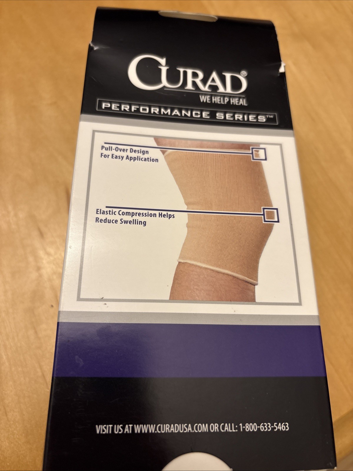 Curad Performance Series Elastic Pull-Over Knee Support, Medium, 1 ea