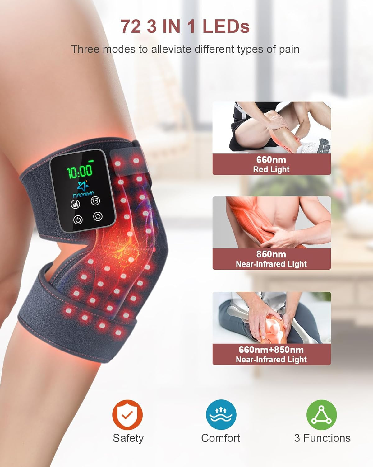 Rechargeable Red Light Therapy Knee Wrap – Pain Relief for Joints & Muscles