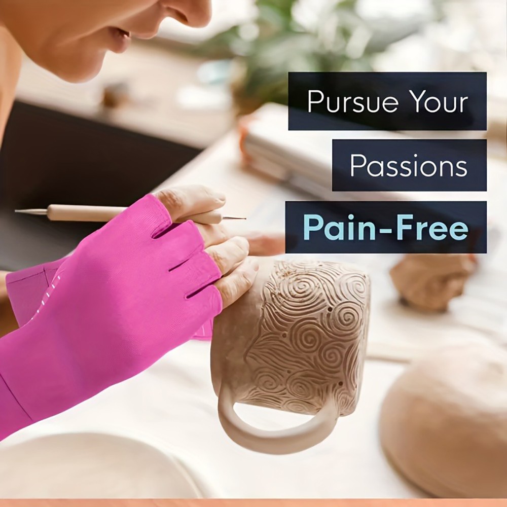 Fingerless Compression Gloves for Arthritis Carpal Tunnel Pain Relief Breathable