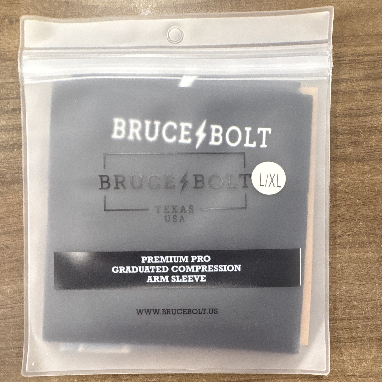 Bruce Bolt Premium Pro Graduated Compression Arm Sleeve, Black, L/XL