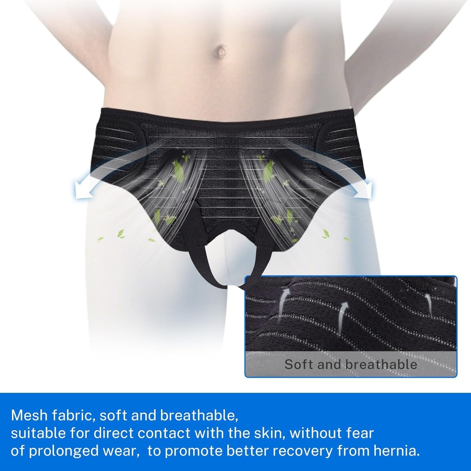 Hernia Belt: Single/Double Inguinal Support w/4 Pads, Groin Truss Briefs