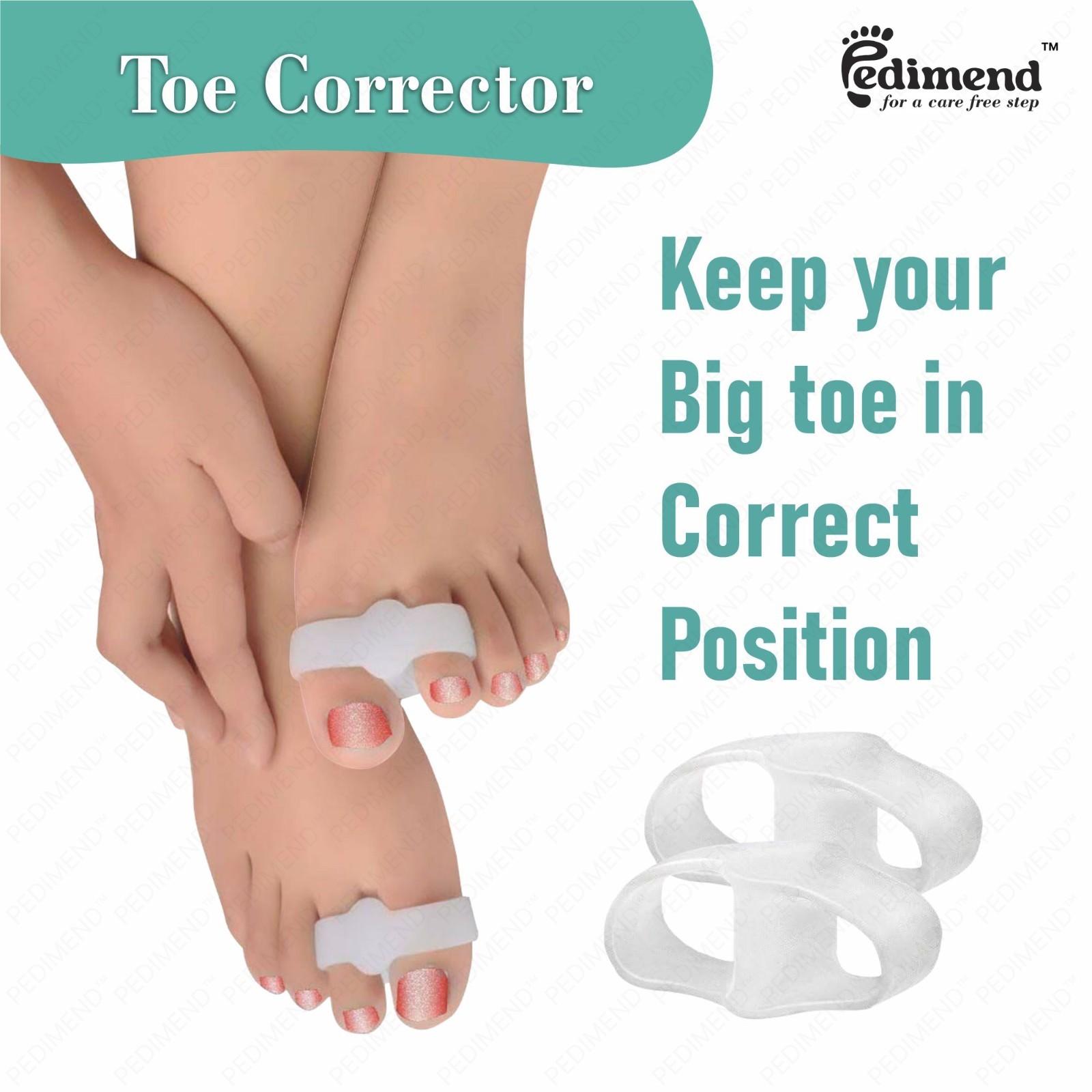 Pedimend™ Silicone Gel Double Loop Bunion Corrector Toe Separators & Toes Spacer